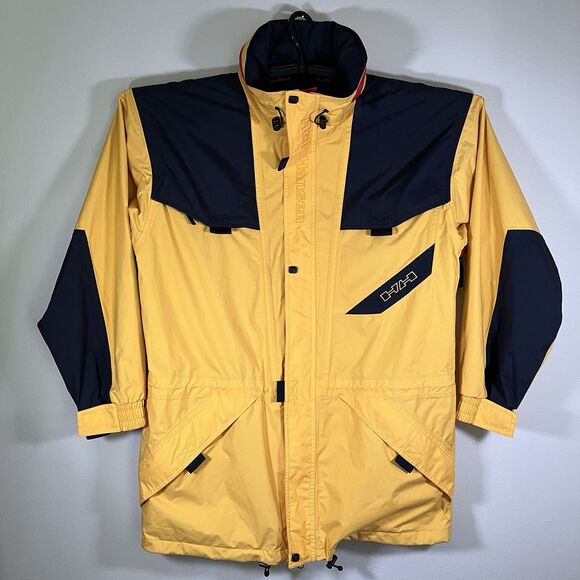 Helly Hansen Waterproof Jacket Men’s Large Yellow Navy Helly Tech Sailing Ski - Picture 1 of 10
